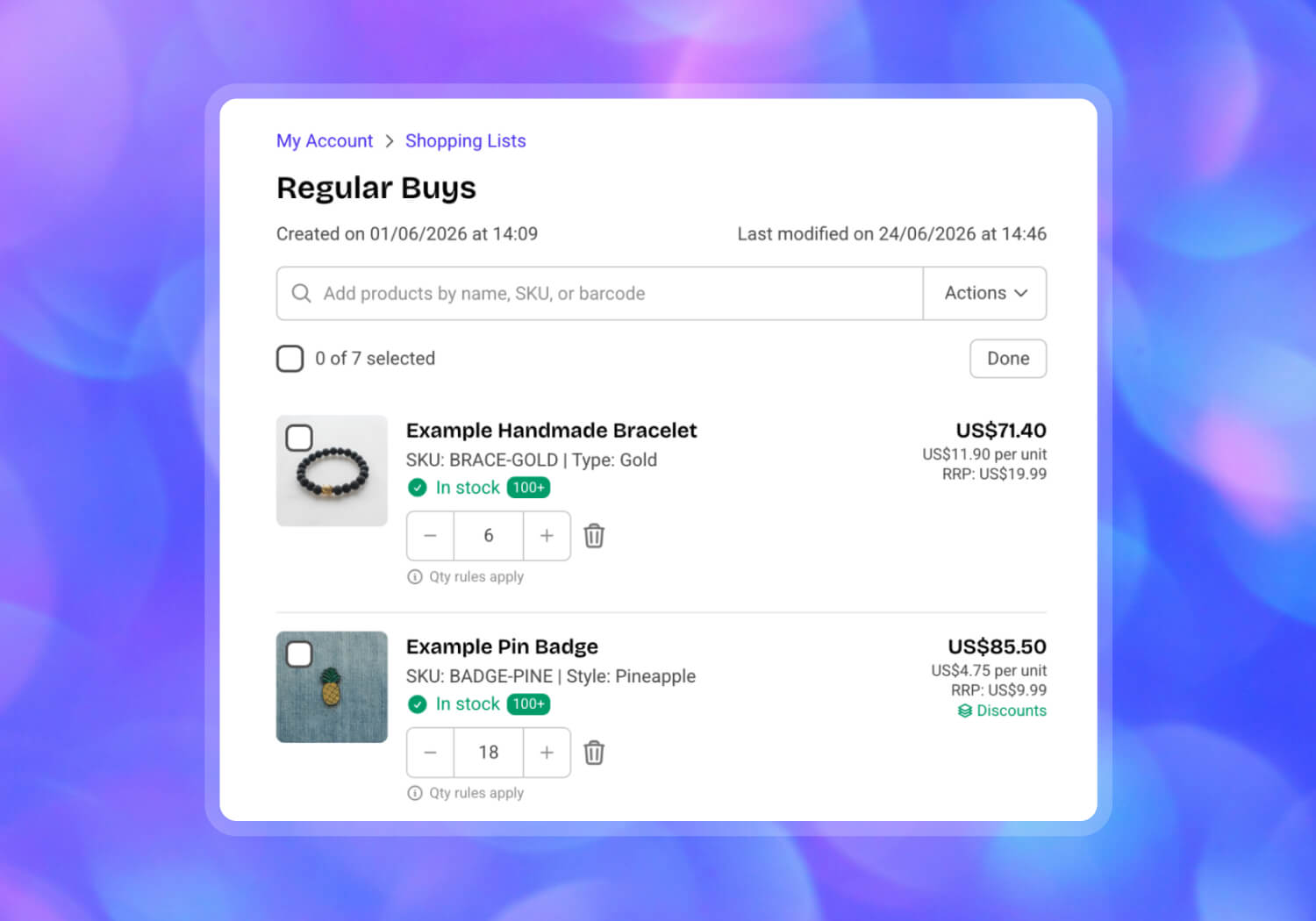 Introducing Shopping Lists - A faster way for wholesale customers to reorder
