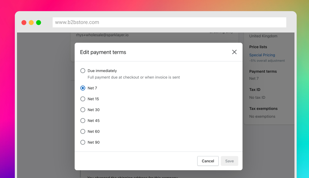 Shopify B2B - Checkout