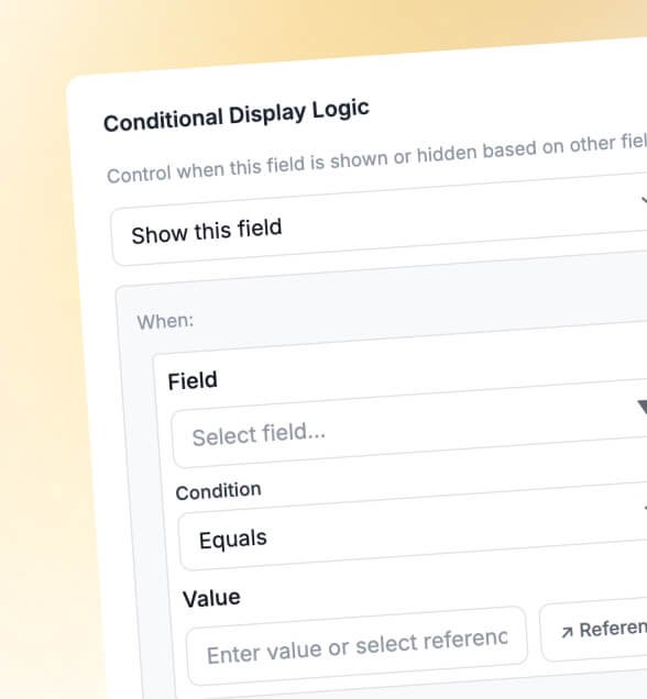 Set validation and display logic 